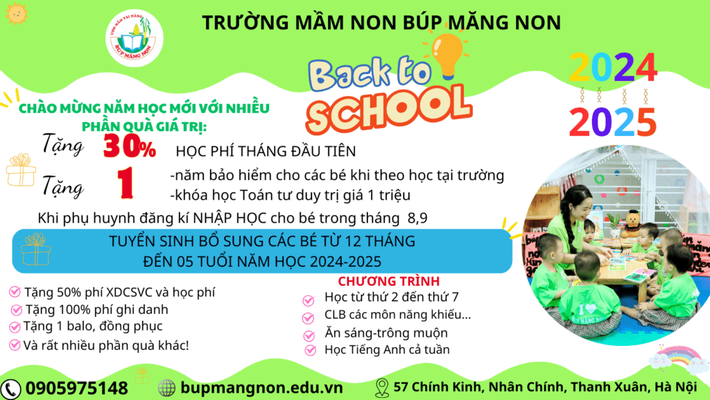 CHÀO NĂM HỌC MỚI 2024-2025 VỚI NHIỀU PHẦN QUÀ GIÁ TRỊ - TRƯỜNG MẦM NON BÚP MĂNG NON